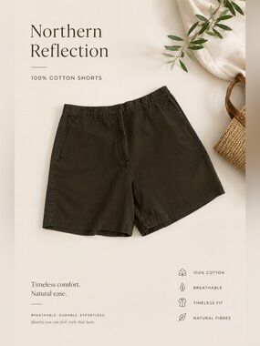 Northern Reflections Olive Green Cotton Bermuda Shorts